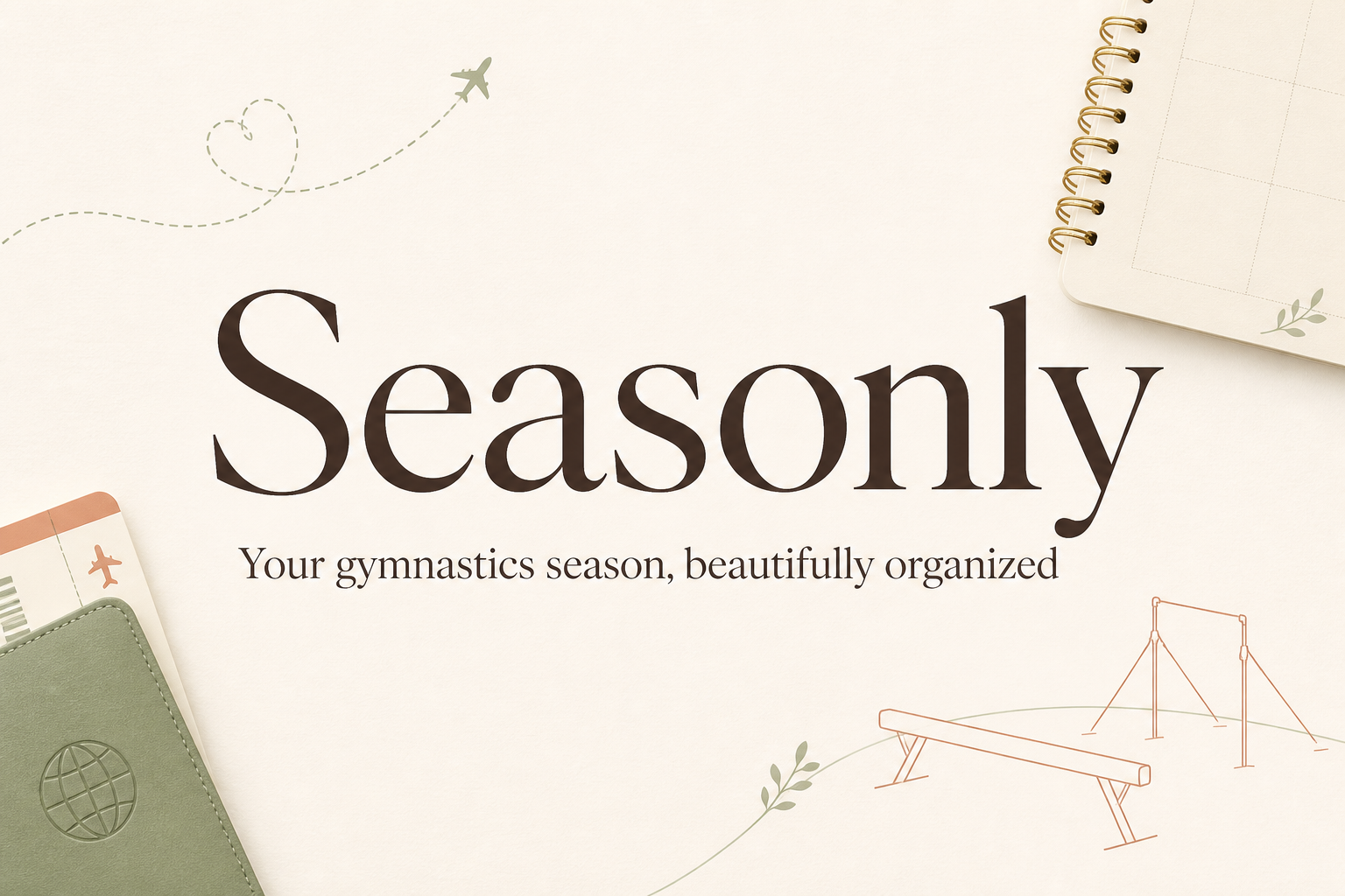 Seasonly brand artwork with a season planner and travel details